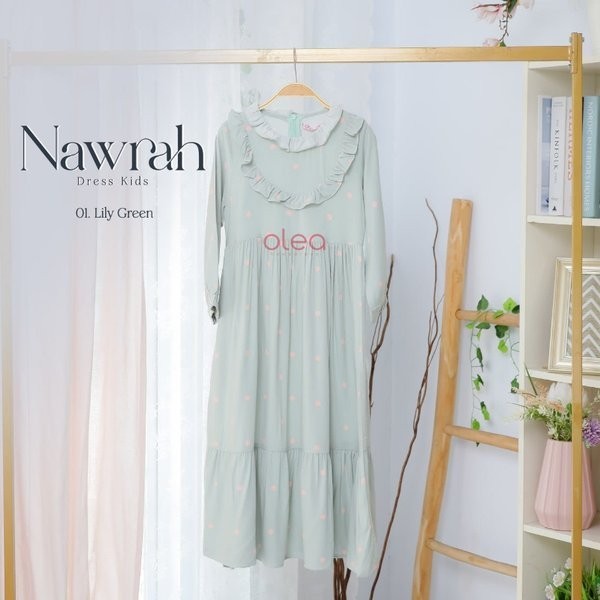 Etuzi Nawrah Dress - Baju Muslim Anak - Dress Anak Motif Bunga