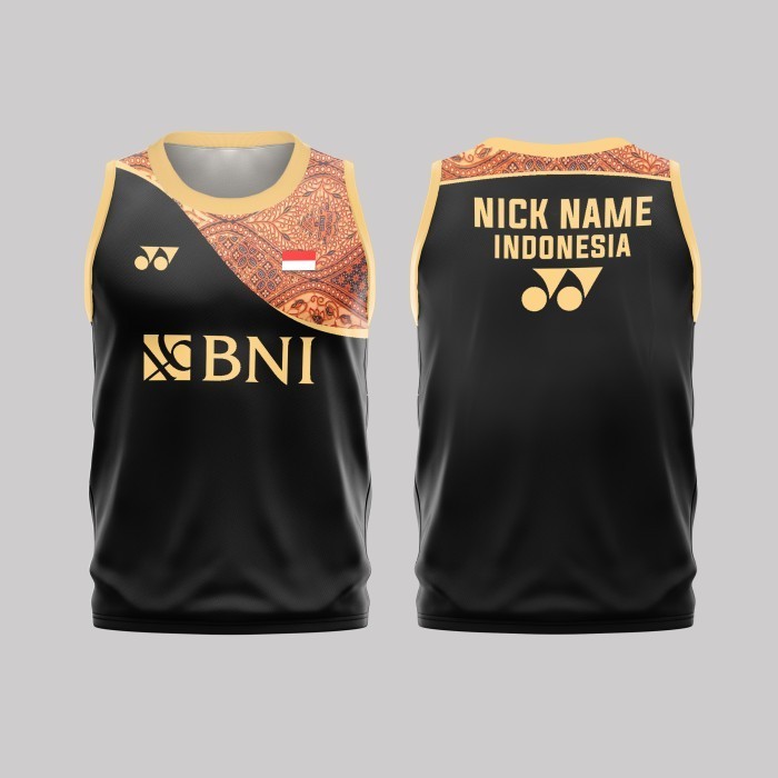 Jersey Kaos Bulutangkis Badminton Custom Dryfit Batik Indonesia