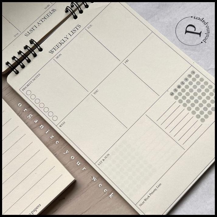 

TERMURAH WEEKLY PLANNER CHECKLIST MINGGUAN UKURAN A5 SPIRAL BY PEULANOPAPERS !!!!!!!