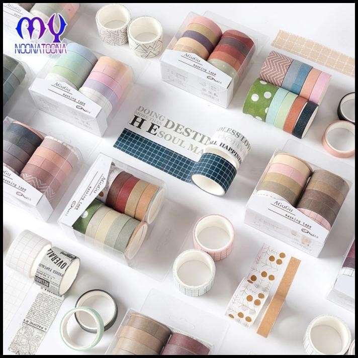 

GRATIS ONGKIR MASKING TAPE SET ISI 10 SELOTIP BAHAN KERTAS WASHI TAPE WARNA WARNI