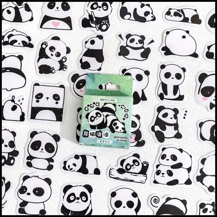 

TERMURAH 46 PCS LEMBAR/ PACK STICKER PANDA ROLLING CUTE DECO STIKEE LUCU ANIMAL !!!!!!