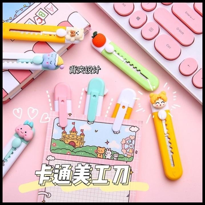 

TERBARU CUTTER KERTAS CUTE PISAU KOREAN STYLE CUTTER MINI TRAVEL PORTABLE !!!
