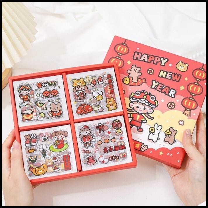 

DISKON 1 PC CUTE STICKER DECORATIVE PLANNER LUCU HAPPY NEW YEAR TAHAN AIR !!