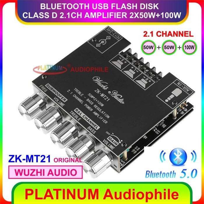 Bluetooth 5.0 Amplifier Class D 2.1 Ch Class D Amplifier Zk-Mt21 Original