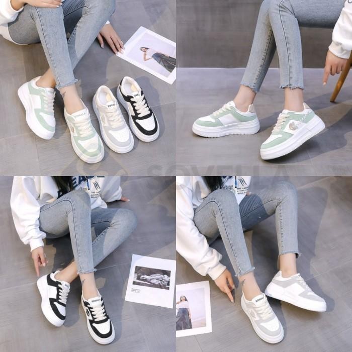 Sovella Havana Sepatu Sneakers Tali Simpel Kulit Wanita Casual