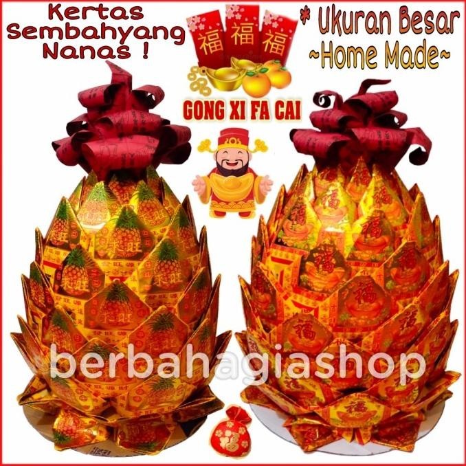 Kertas Sembahyang Dewa Nanas Imlek Ukuran Besar Kim Cua Lipat Nenas