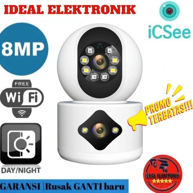 Cctv Indoor Dual Lens 8Mp Ptz Icsee Cctv Wifi Dual Lensa Fagenor