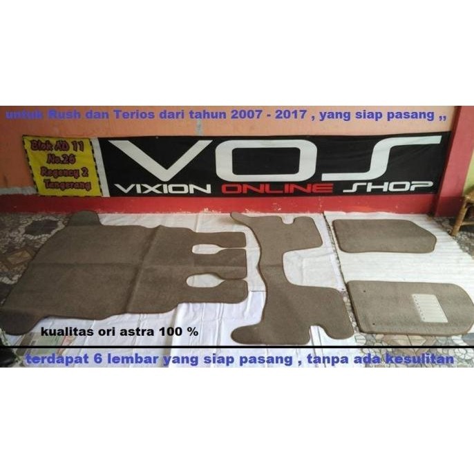 Karpet Bludru Daihatsu Terios Dan Toyota Rush Original 100 % 2007-2014