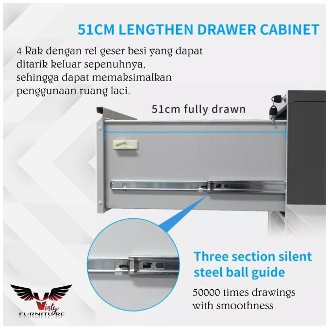 

Filling Cabinet / Lemari Arsip / Lemari Arsip Besi 4 Laci Fc D4 Premium Murah Baru