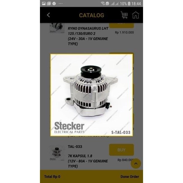 PART MOBIL DINAMO AMPER AMPERE ALTERNATOR TOYOTA KIJANG 7K KAPSUL IC