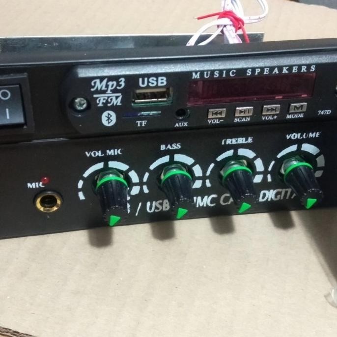 rangkaian modul power ampli speaker aktif mono plus USB blototh