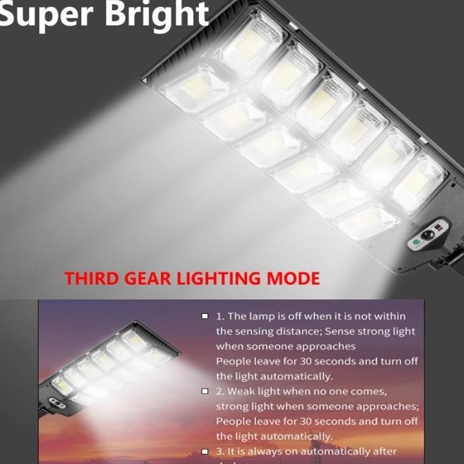 Lampu Jalan Tenaga Surya 3 Mode Lampu Tenaga Surya Otomatis Outdoor | Toko.Kini