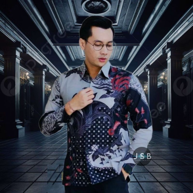 KEMEJA BATIK PRIA LENGAN PANJANG SIZE M L XL XXL JUMBO 4XL 5XL KEMEJA BATIK LENGAN PANJANG COWO COWO