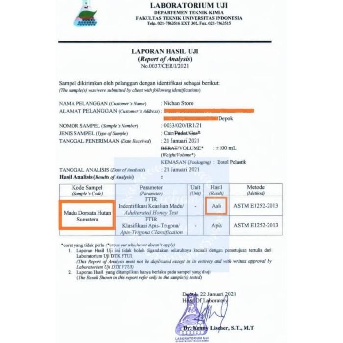 

Madu Hutan Asli Murni Raw Honey 1000 Gram