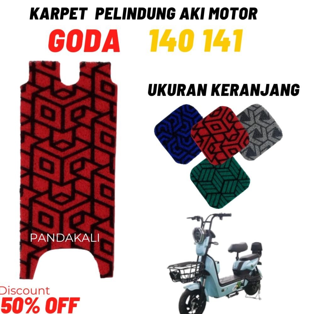 Karpet sepeda motor listrik Goda 140 141 145 146 Alas Keranjang Alas Step Belakang Printing Series L