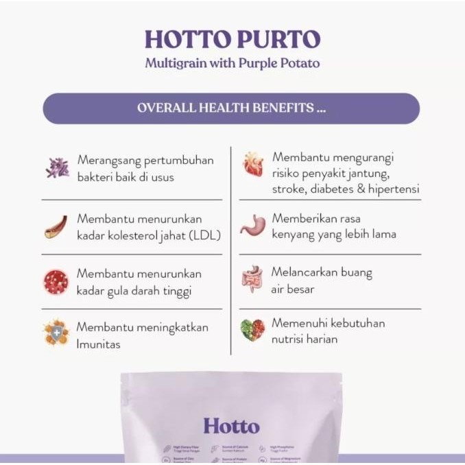

Hotto Purto - Pouch Minuman Fiber Multigrain With Purple Potato KLM