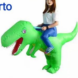 Kostum Pesta Dino Mulut Terbuka Cosplay Ultah Badut Lucu Dinosaurus