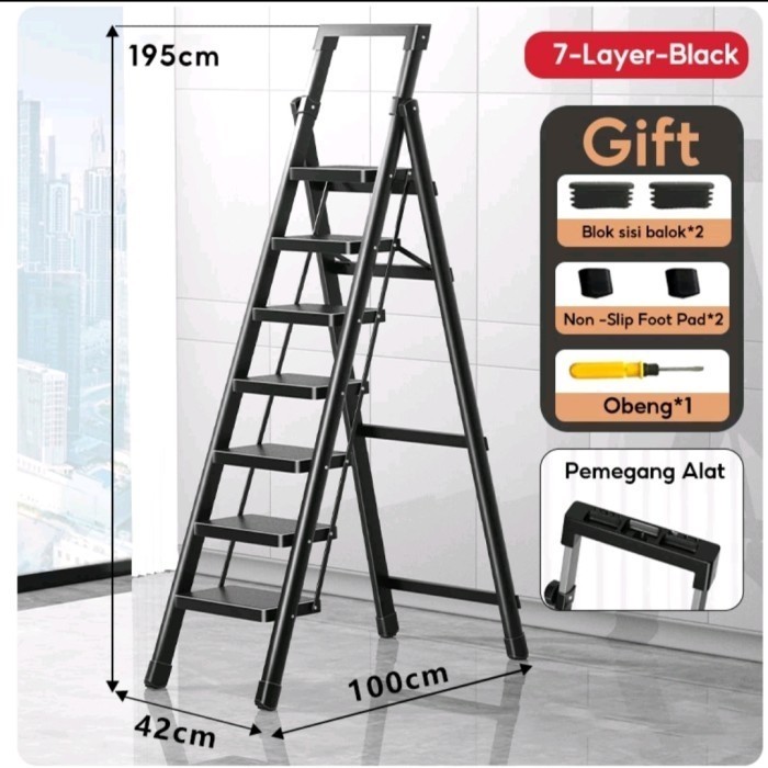 

Tangga Besi Lipat 7 Tingkat Kokoh Kuat Best Quality