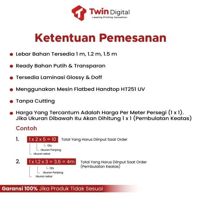

Print Sticker Transparan Dengan Tinta Putih Meteran