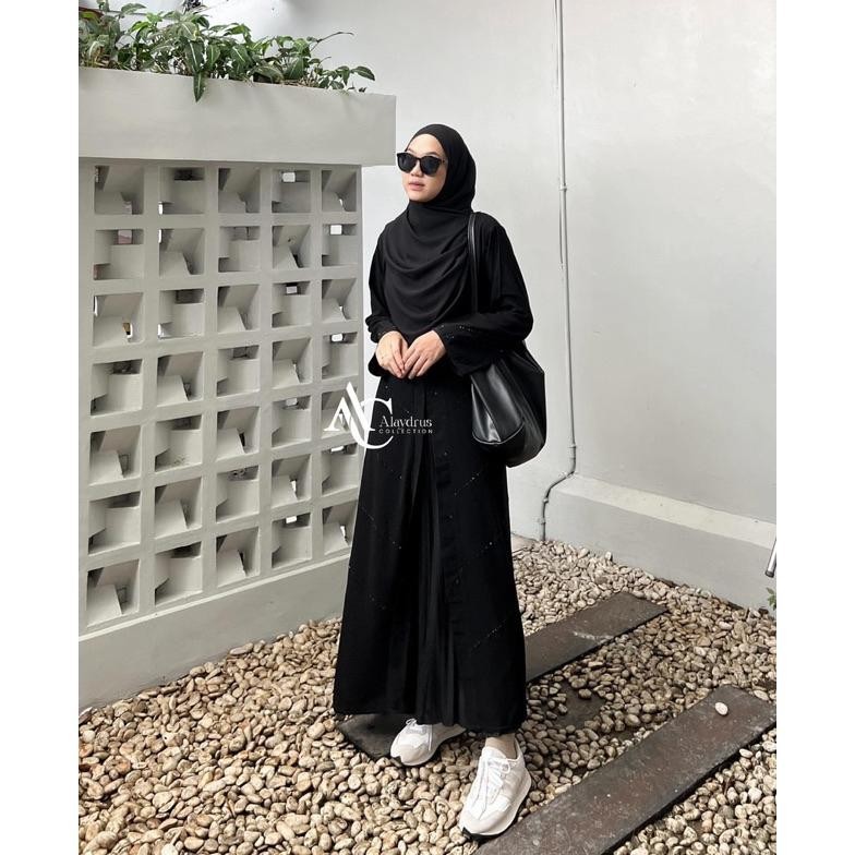 Gamis Abaya Remaja Syari Hitam Arab Saudi Outer Kombinasi Mata Hitam 881 Gamis Abaya Remaja
