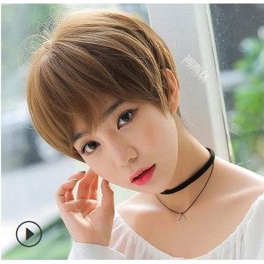 Wig Rambut Palsu Wanita Warna Coklat Gelap Ef Jihanstoress