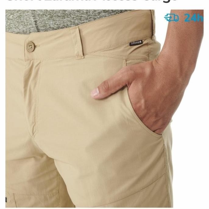 Celana Jeans Kulot Cargo Short Lafuma Celana Cargo Pria Celana Outdoor - Cream, 34