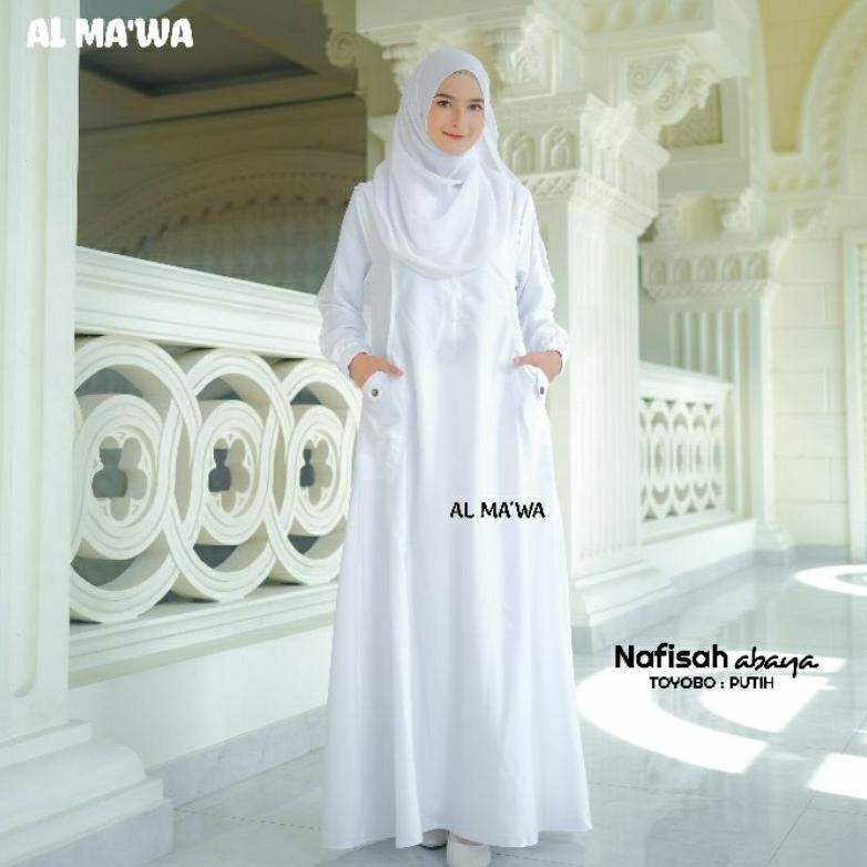 Gamis Abaya Remaja Manasik Haji Umroh Putih Polos Nfisah Gamis Abaya Remaja