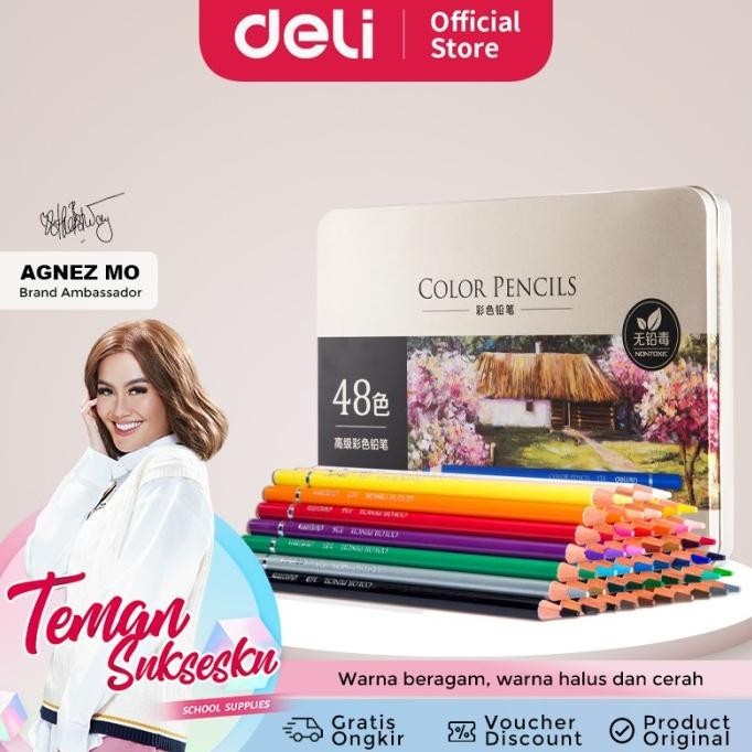 

Deli High-grade Oil Pencil Color Pensil Warna Minyak 48/72 Warna 6567