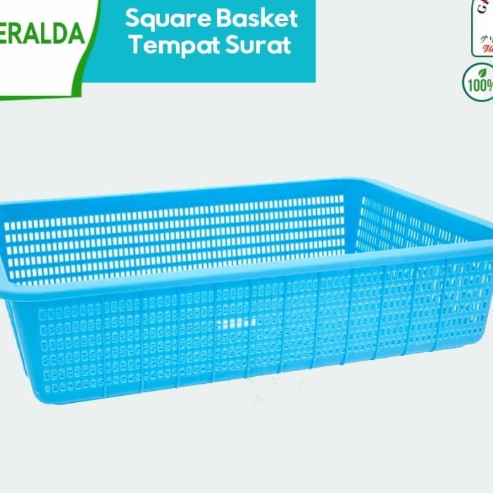 Organizer Storage Keeper Box Keranjang Segi Kotak Penyimpanan Barang Premium Green Leaf Tebal Kuat 4