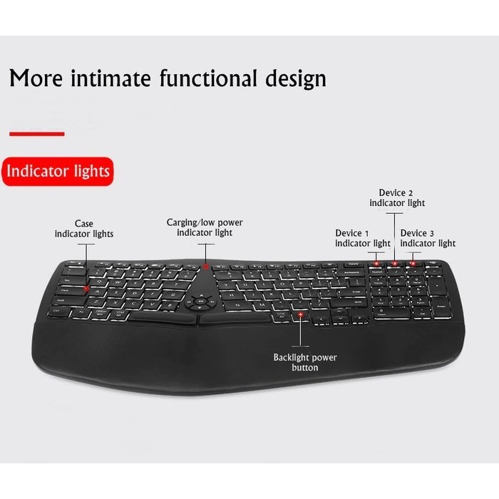 Delux Gm902 Multi-Device Split Wireless Keyboard Ergo K860