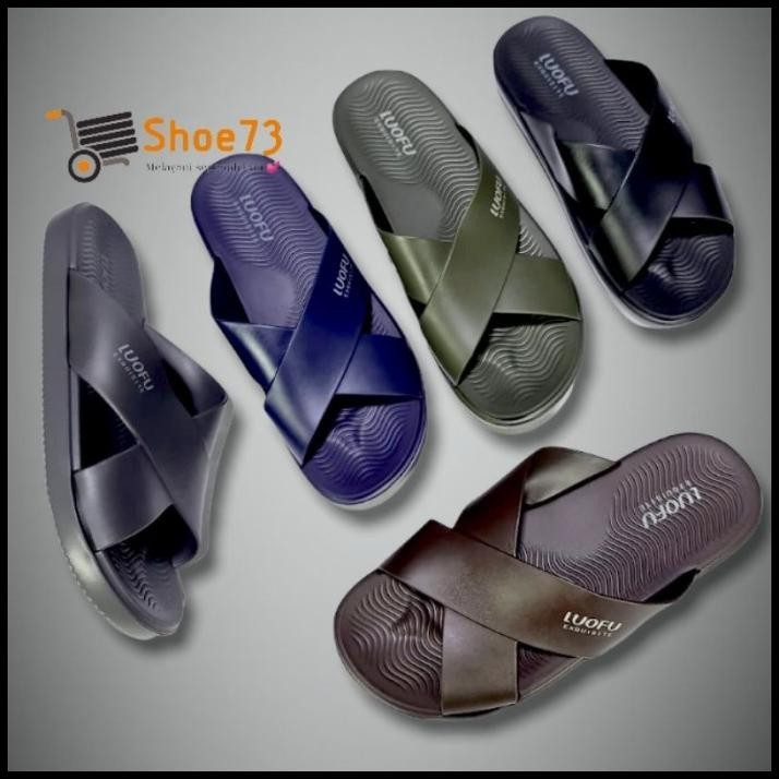 LUOFU E 6196 BM5C SIZE 40-44 L SANDAL SELOP SILANG JELLY PRIA