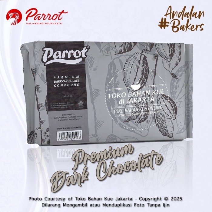 

Coklat Parrot GOLD PREMIUM 1kg Dark Chocolate Compound Cokelat Masak K01