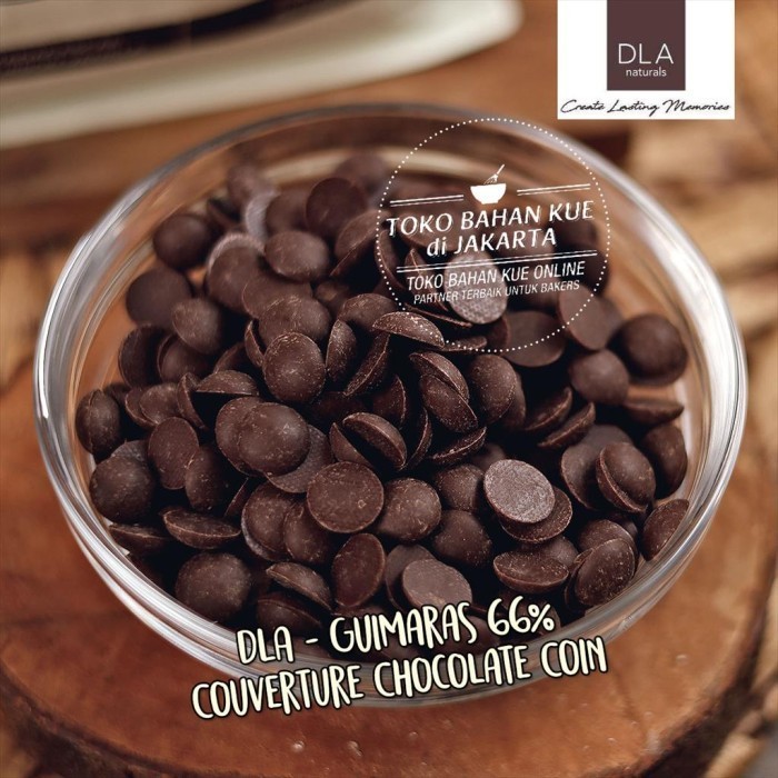 

DLA Naturals - Chocolate GUIMARAS 66% 250gr Cokelat Couverture Coin K01