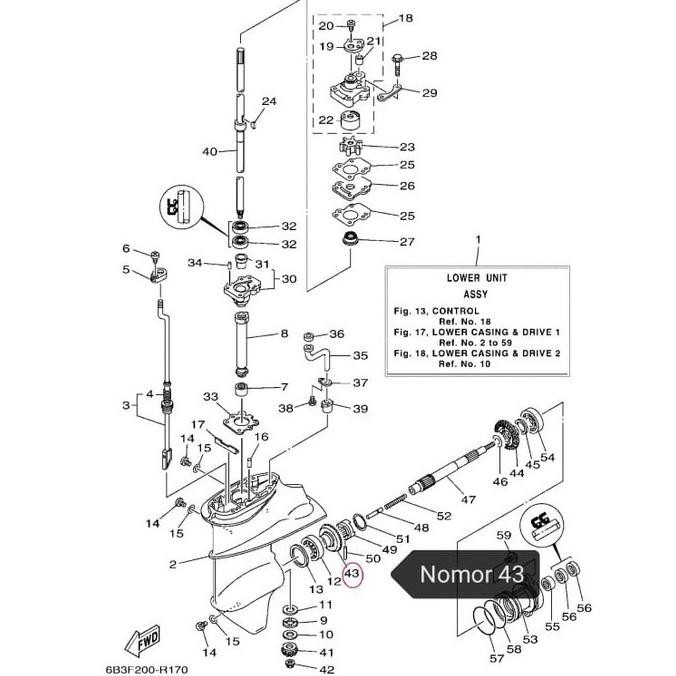 6E7-45560-01 Gigi Maju Yamaha 15Dmh/15Fmh/15Cmh