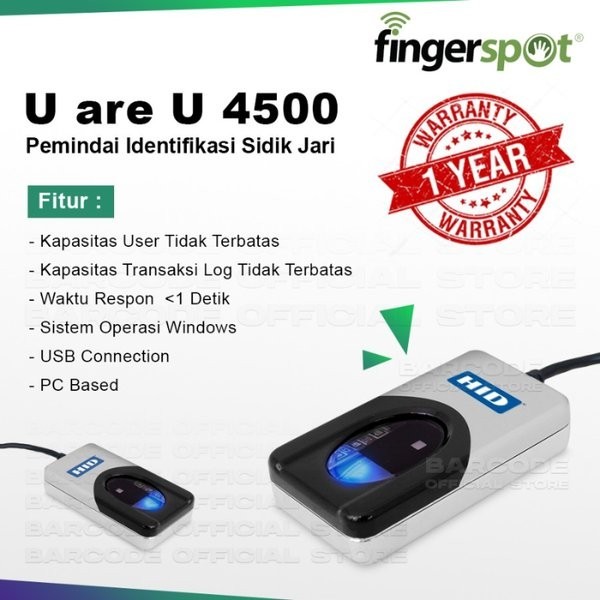 Mesin Fingerprint Fingerspot U Are U 5100 Digital Persona Fastcode