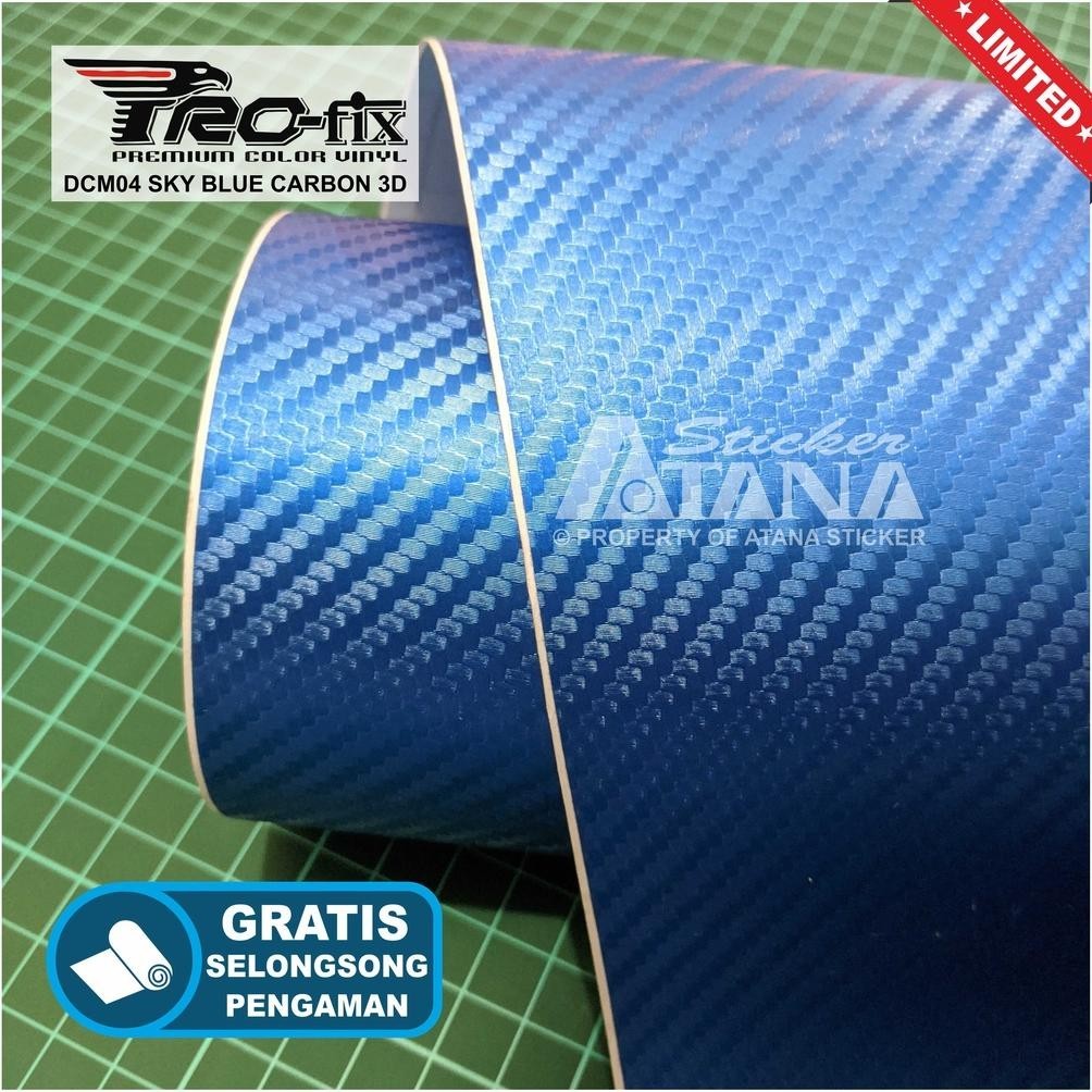 Skotlet Carbon 3D Biru Profix Scotlet Karbon Fiber Doff Kasar Stiker Kevlar Dop Sticker Meteran Deca