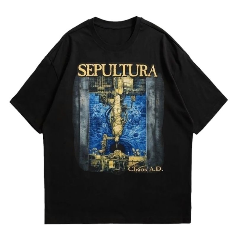 kaos SEPULTURA CHAOS AD Premium Tshirt sepultura roots kaos metal kaos band rock