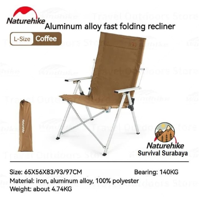 Ready Stok - Kursi Lipat / Camping / Portable Chair Naturehike Cnh22Ju059 (Tipe 47)