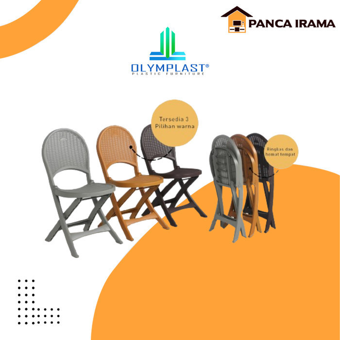 Ready Stok - Kursi Lipat Plastik / Kursi Kayu Olymplast Ofc