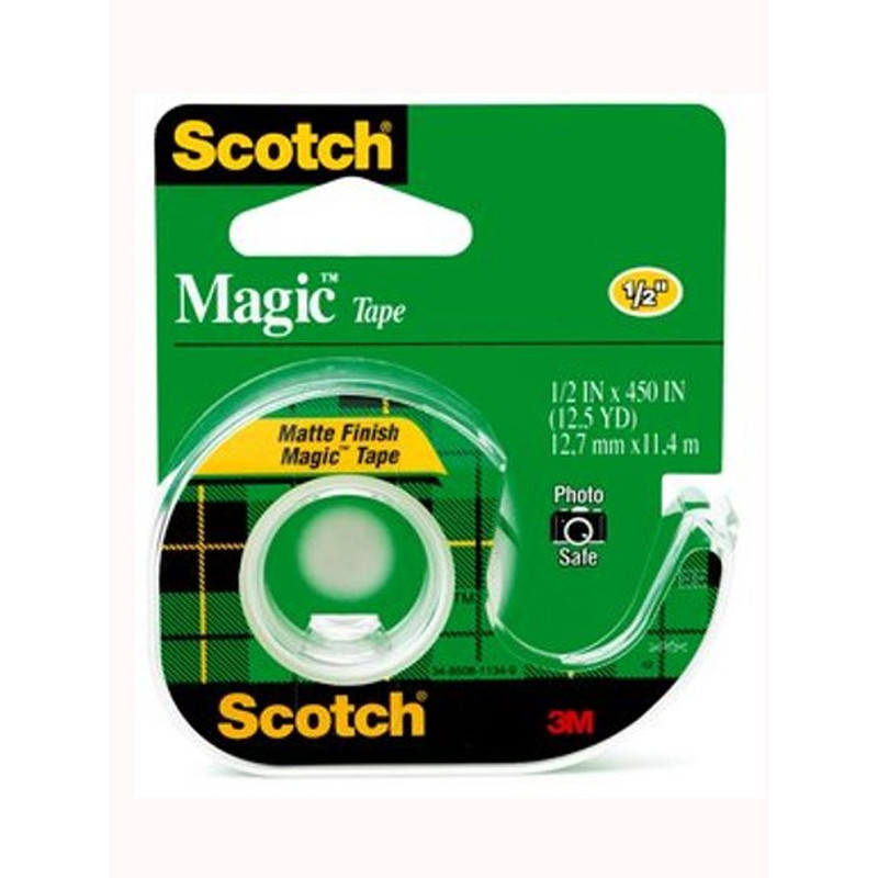 

3M - Magic Tape Isolasi Transparan Cat dengan Dispenser Kecil 1/2 Inch x 12.5 Yd