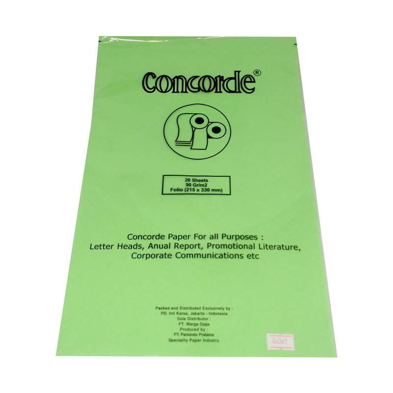 

Concorde Laid F4 90 Gsm - Kertas Folio Warna Hijau