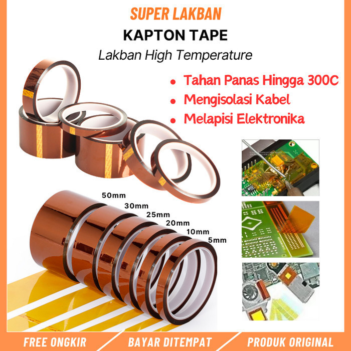 

ISOLASI TAHAN PANAS KAPTON 300C LAKBAN SELOTIP KABEL HIGH TEMPERATURE