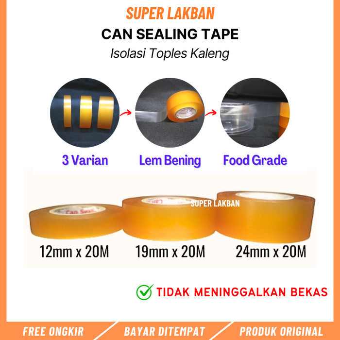 

ISOLASI KALENG - SELOTIP TOPLES KUE DAN MAKANAN FOOD GRADE 12MMX20M