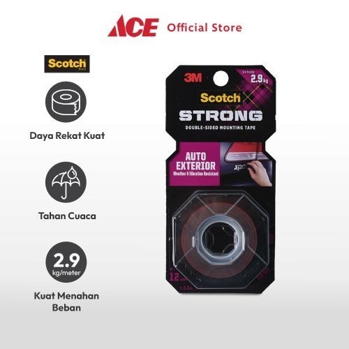 

ACE - SCOTCH 3M MOUNTING TAPE EXTERIOR AUTO 12 MM X 1.5 MTR
