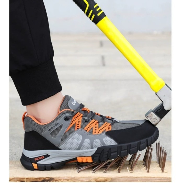 Sepatu Safety Sporty Guyisa Grey 110 Ujung Besi Pria Wanita