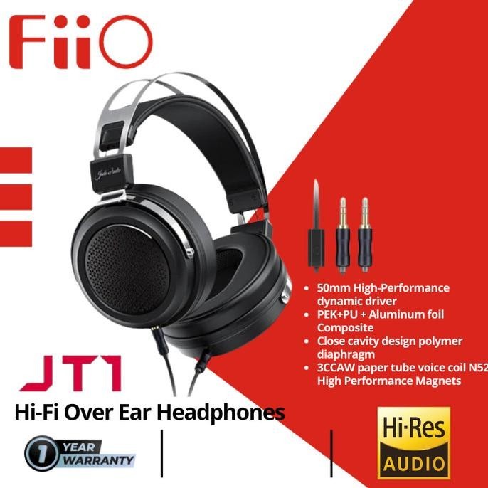 FiiO JT1 /JT-1 Hifi Dynamic Over Ear Headphone with Mic