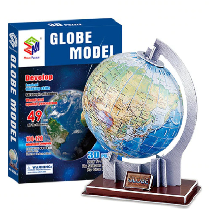 MAINAN EDUKASI 3D PUZZLE GLOBE MODEL BOLA PETA DUNIA