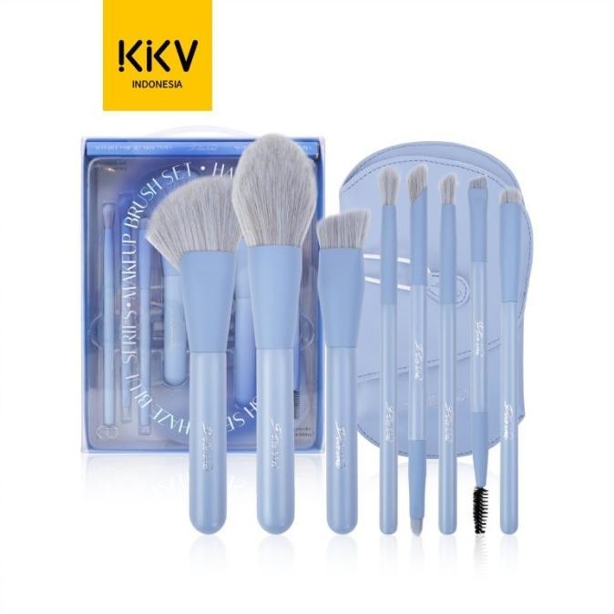 KKV -  Dulce Luna Haze Blue Series Makeup Brush Set 8pcs