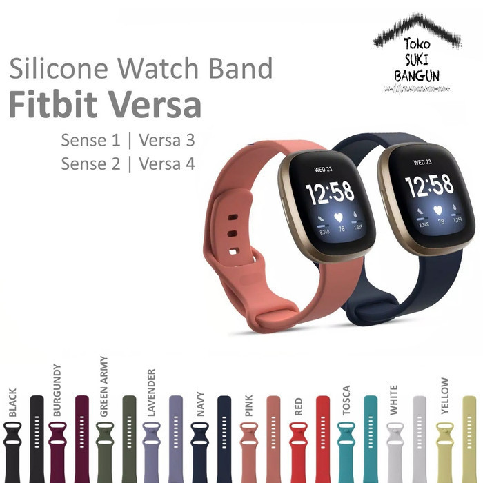 TALI JAM FITBIT SENSE 2 / VERSA 4 RUBBER SILICONE PLAIN WATCH STRAP