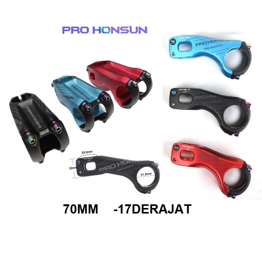 Premium Stem Honsun Pro 70 Mm 7 Cm 17 Degree 31.8 Mm Alloy Cnc 7075  Mtb Xc Am Rb Road Balap Not Fun